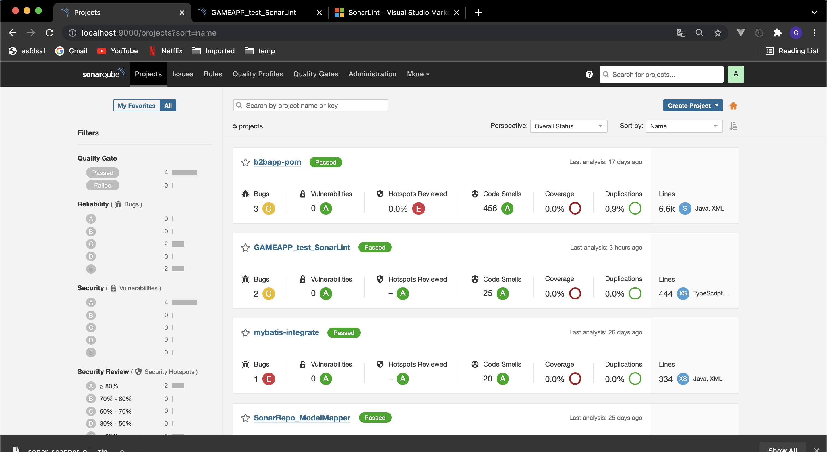 SonarQube_Main_Page