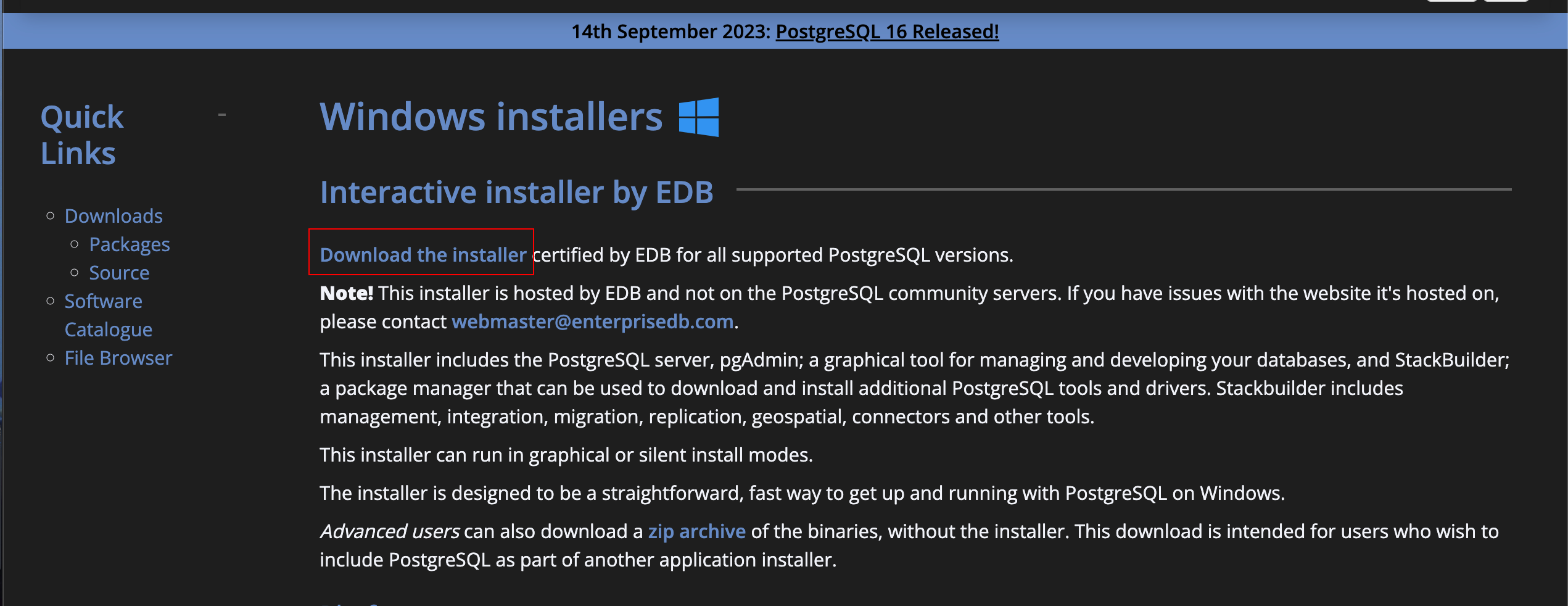 PostgreSQL Installer